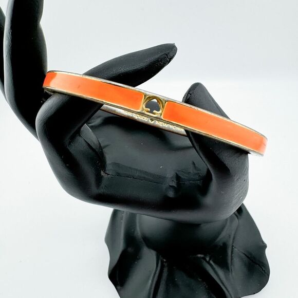 Vintage Kate Spade Orange Enamel Bangle Preppy Chic Timeless - Picture 1 of 9